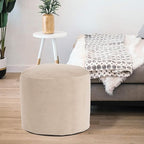 Howard Elliott Tall Round Pouf Ottoman Foot Rest With Cover, Round Stuffed Filled Foot Stool, Fluffy Comfortable Soft Seating for Living Room & Bedroom, 22 x 22 x 18 Inch, Bella Sand