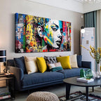 CIRABKY African American Wall-Art for Living Room - Black Girl Wall Art - Graffiti Wall Decor Colorful Pictures Big Poster Size 29" x 59"