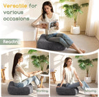 6" Washable Floor Pillow Cushion for Adults, Meditation Cushion Pillow, Removable Tufted Blended Corduroy Cover, Large Square Floor Sitting for Tatami Living Room or Yoga, 22x22 Inch, Machine Washable