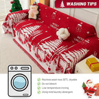MYSKY HOME Christmas Couch Cover, Sofa Cover for 2 Cushion Couch, Non-Slip Soft Sofa Slipcover Protector, Sofa Covers Washable, Couch Covers for Sectional Sofa, Sofa Towel for Pet Cat Dog, 71" x 118"