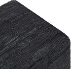 SIMPLIHOME Fredrik Square Pouf - 18 inch Wide Genuine Woven Leather Ottoman in Black, Boho-Style Footstool or Extra Seating for Living Room or Bedroom with Polystyrene Bead Filling, Assembled