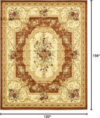 Rugs.com Chateau Collection Rug – 10' x 13' Brick Red Medium Rug Perfect for Living Rooms, Large Dining Rooms, Open Floorplans