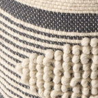 Christopher Knight Home Lucknow Handcrafted Cylinder Pouf - White/Navy Blue