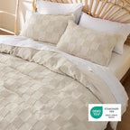 Bedsure Boho Kids Duvet Cover King Size（Duvet Insert/Comforter not Included - Checkered King Duvet Cover for All Seasons, Soft Shabby Chic Boho Bedding (Beige, 104" x 90")