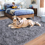 Rugs for Living Room 9x12, Soft Shaggy Modern Shag Area Rug for Bedroom, Upgrade Non-Slip Plush Fluffy Carpet for Kids Boys Girls Room Home Decor Aesthetic, Grey