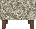 Spatial Order Home Decor | Dinah Collection Modern Storage Ottoman | Ottoman with Storage for Living Room & Bedroom(Brown Jacobean Print)