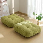 6" Washable Floor Pillow Cushion for Adults, Meditation Cushion Pillow, Large Square Floor Sitting, Removable Tufted Corduroy Cover, for Tatami Living Room or Yoga, 22x22 Inch, 2Pack, Machine Washable