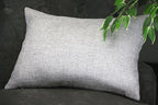 Aiking Home Woven Fine Faux Linen Throw Pillow Cover, Size 12"x18", Light Grey