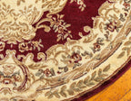 Rugs.com Chateau Collection Rug - 4 Ft Round Red Medium Pile Rug