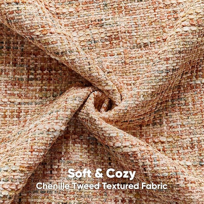FUTEI Rust Decorative Throw Pillow Covers 12x20 Inch Set of 2,Soft Chenille Tweed Textured Lumbar Pillow Case,Modern Home Decor for Couch Bed Living Room