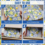 BBTO 20 Sheet Scented Drawer Liners for Dressers 15.8" x 22" Scented Fragrant Cabinet Paper Liners Non Adhesive Drawer Paper Mats for Bedroom Home Closet Shelves(Lemon)