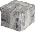 Anji Mountain 100% Handmade & Handcrafted Comfortable Home Décor Pouf Ottoman Footrest for Living Room, Bedroom, Nursery, Kidsroom, Patio Furniture - Slate Filigree