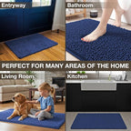 Neater Home Plush Bathroom Rugs 30x20 Thick Chenille Quick Dry Microfiber Absorbent Bath Mat, Soft Bath Rugs, Machine Washable Bathroom Floor Mat for Tub Shower Sink, Home Decor Accessories, Navy