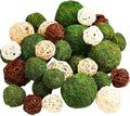 Yunsailing 36 Pcs Moss Decorative Balls for Centerpiece Bowls and Rattan Wicker Balls Handmade Moss Balls Orbs Moss Vase Filler for Garden Wedding Home Decoration