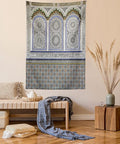 Ambesonne Orient Tapestry, Nostalgic Moroccan Architecture Stone Carving and Motifs Majestic Ottoman Empire, Fabric Wall Hanging Decor for Bedroom Living Room Dorm, 30" X 45", Grey Blue