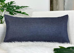 Aiking Home Woven Fine Faux Linen Throw Pillow Cover, Size 12"x24", Navy