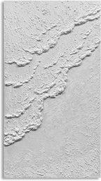 MyArton Extra Large White Textured Ocean Wave Canvas Wall Art, Handmade Contemporary Modern Beach Wall Art, 3D Textured Abstract Artwork for Home Decor Framed Ready to hang Vertical