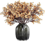 JAKY-Global Babys Breath Silk Artificial Flowers Bulk 20pcs for Fall Decor Fake Flower Bouquet Bulk for Home Kitchen Indoor Bouquet Floral Arrangement Table Centerpieces Party Decor(Khaki)