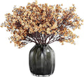 JAKY-Global Babys Breath Silk Artificial Flowers Bulk 6pcs for Fall Decor Fake Flower Bouquet Bulk for Home Kitchen Indoor Bouquet Floral Arrangement Table Centerpieces Farmhouse Decor(Khaki)