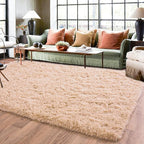 Rugs for Living Room 10x14, Soft Shaggy Modern Shag Area Rug for Bedroom, Upgrade Non-Slip Plush Fluffy Carpet for Kids Boys Girls Room Home Decor Aesthetic, Camel