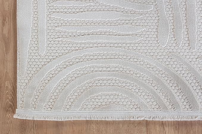 Modern Indoor Rug Orbit 6x9 Area Rugs for Living Room Luxury Kitchen Bedroom Durable Soft Geometric Durable Low and High Pile Stain Resistant Non Shedding Area Carpet 6x9