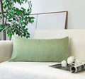 Aiking Home Woven Fine Faux Linen Throw Pillow Cover, Size 12"x24", Moss