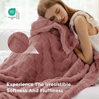Bedsure GentleSoft Dusty Pink Throw Blanket for Couch - Checkered Fleece Blankets Gifts for Women Men Girls, Cute Soft Cozy Throw for Bedroom Home Decor Gifts, 50x60 Inches