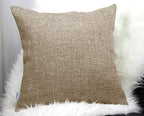Aiking Home Woven Fine Faux Linen Throw Pillow Cover, Size 24"x24", Wheat