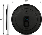Bernhard Products White Wall Clocks, 2 Pack Silent Non Ticking - 16 Inch Extra Large Quality Quartz Battery Operated Round Easy to Read Home/Office/Business/Kitchen/Classroom/School Clock, Black Hands