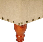 HomePop Large Rectangle Storage Bench with Nail Head Trim - Tan Linen