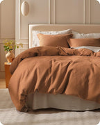 Bedsure Cotton Duvet Cover Queen - 100% Cotton Waffle Weave Hazel Duvet Cover Queen Size, GentleSoft™ and Breathable Bedding Set for All Season, 3 Pieces, 90"x90"