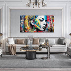 African American Wall Art - Graffiti Art Wall Decor Bedroom - Colorful Wall Decor for Teen Girls Size 24" x 48"