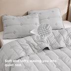 Bedsure Quilt King Size – Ultra Soft Cloud Lightweight Bedspread Coverlet Set with 2 Pillow Shams, Breathable & Cozy Comforter Set for All Season Use, Light Grey, 3 Piece (106x96 Inches)