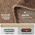 MYSKY HOME Couch Cover, Sofa Covers Washable, Sofa Slipcovers for 3 Cushion Couch Sofa, Pet Friendly Dog Couch Cover Furniture Protector Cover Non Slip Cover, 71"x 134", Brown
