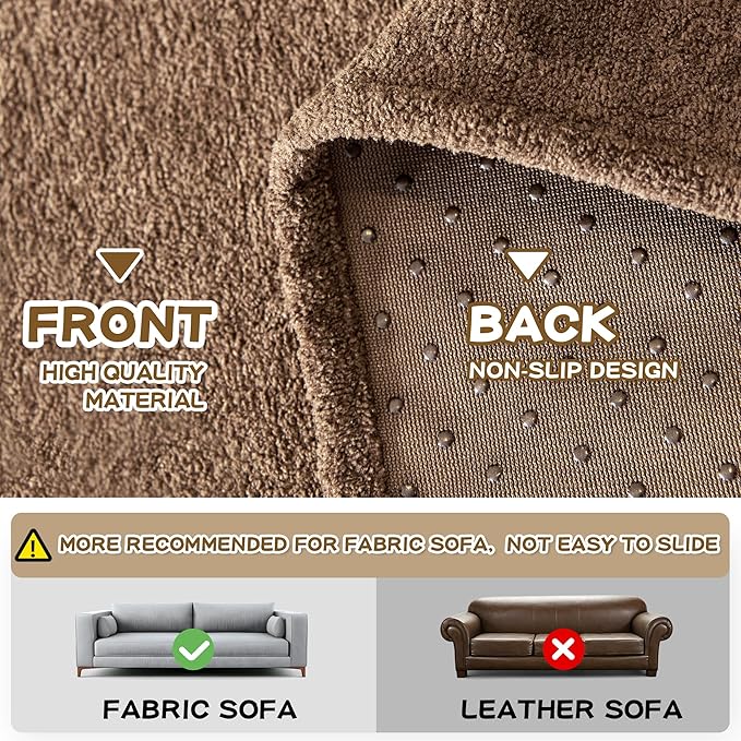 MYSKY HOME Sectional Couch Covers, Couch Cover 3 Cushion Sofa, Couch Covers for Pet, Dog Couch Protector, L Shape Sofa Cover Sofa Slipcovers Washable Furniture Covers for Pets, 91" x 134", Dark Brown