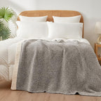 Snuggle Sac Grey Throw, Super Soft Warm Oversized Fuzzy Plush Blanket, Dark Grey, 50x70 inches