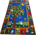 KIDCARPET.COM Forest Fun Rectangle Classroom Rug | Bordered Area Rug for Preschool Daycare Learning, 4' x 6'
