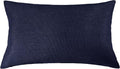 Aiking Home Woven Fine Faux Linen Throw Pillow Cover, Size 12"x18", Navy