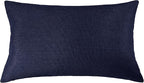 Aiking Home Woven Fine Faux Linen Throw Pillow Cover, Size 12"x18", Navy