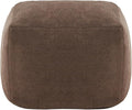 SAFAVIEH Couture Collection Samuels Dark Brown Boucle Pouf Ottoman Foot Rest (Fully Assembled)