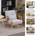 KEIKI Mid-Century Modern Upholstered Accent Chair, Solid Wood Lounge Chair for Living Room