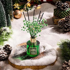 Airkeep Christmas Reed Diffuser Set,3.38 fl oz (100 ml) Reed Diffuser - Balsam&Cedar Oil Diffusers with 8 Reed Sticks, Home Fragrance Reed Diffuser for Bathroom Shelf Decor