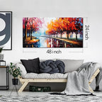 Canvas Wall Art for Living Room Bedroom Home Office Road Trees Landscape Picture Framed Canvas Prints Modern Artwork Ready to Hang Size 24x48