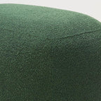 KINWELL Round Boucle Upholstered Ottoman Chair, Footstool with Soft Padded Seat, Fully Assembled Modern Sofa Couch Footrest, Extra Seating for Bedroom Entryway,Green(18.5" D x 23" W x 16.5" H)