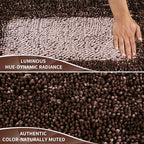 Yimobra Chenille Bathroom Rugs Non Slip, Extra Thick Soft Absorbent Bath Rug 31.5x20 Inch, Machine Washable Quick Dry Bath Mat for Bathroom Floor, Tub and Shower, Home Decor Accessories, Brown