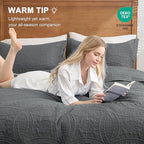Love's cabin King Size Quilt Bedding Set Dark Grey Bedspreads - Bed Lightweight Bedspread Comforter - Coin Pattern Bedding Coverlet for All Season - 3 Pieces (1 Quilt, 2 Pillow Shams)