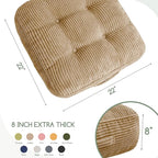 8" Washable Floor Pillow Cushion for Adults, Meditation Cushion Pillow, Large Square Floor Sitting, Removable Tufted Corduroy Cover, for Tatami Living Room or Yoga, 22x22 Inch, 2Pack, Machine Washable