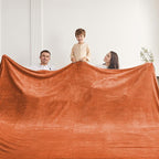 Oversized King Fleece Blanket 120x120 Inches, Seamless Soft Cozy 3D Jacquard Flannel Blanket 10'x10' Extra Large for Bed, Sofa, Couch, Travel & Camping, California King Throw, Orange Leaf