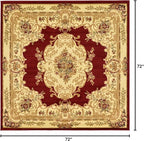 Rugs.com Chateau Collection Rug – 6 Ft Square Light Blue Medium Rug Perfect for Living Rooms, Kitchens, Entryways