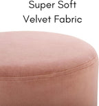 BIRDROCK HOME Round Ottoman Foot Stool – Soft Padded Modern Design – Ideal for Living Room, Bedroom – Compact Footrest, Vanity Chair, Small Furniture – Foam Seating, Decorative Accent (Dusty Rose)